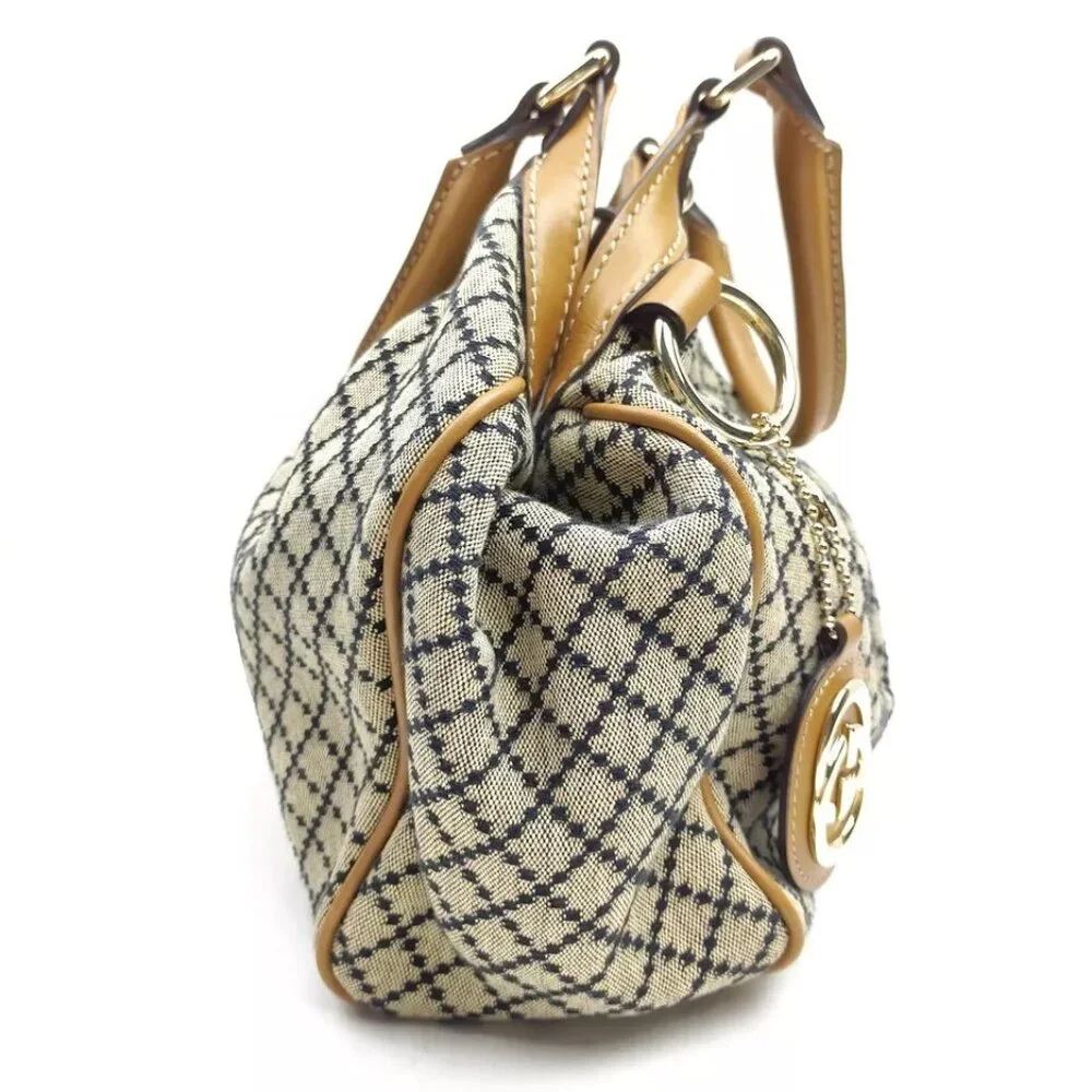 Gucci Shoulder Bag Brown Leather and Canvas 1936216